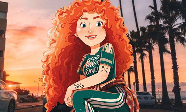 Disney Princesses Presented as Millennials
