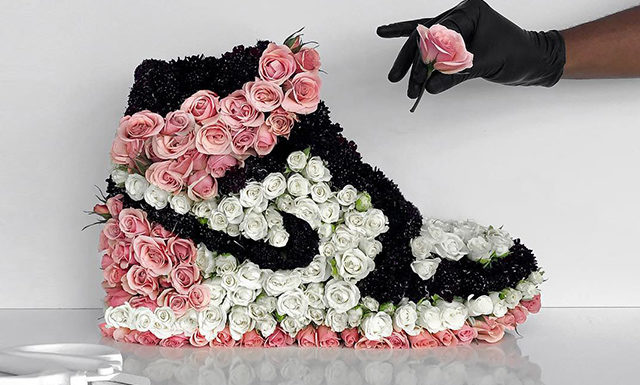 Beautiful Flower Arrangements in the Shape of Sneakers