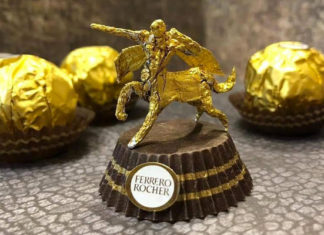 These Saint Seiya-themed Mini Sculptures Are Made of Ferrero Rocher Wrapps