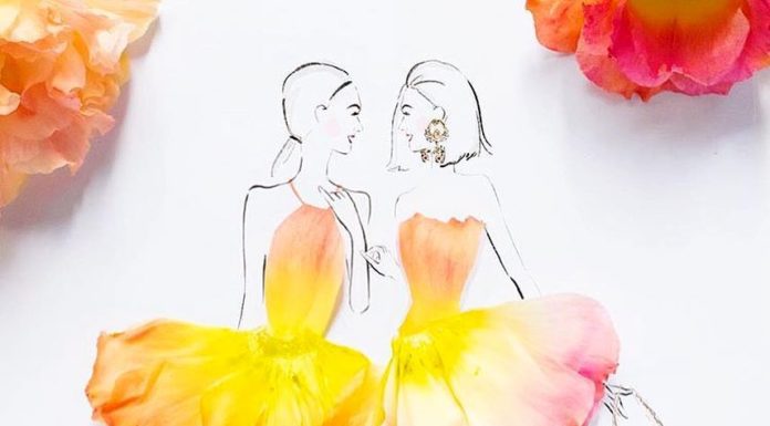 Fashion Illustrator Uses Real Flowers to Add Beauty to Her Drawings