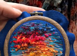 This Embroiderer Makes Awesome Landscape Satisfying Pieces