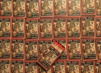 Couple Makes Quirky Hand-Made Matchboxes That Features Cats In A Bar
