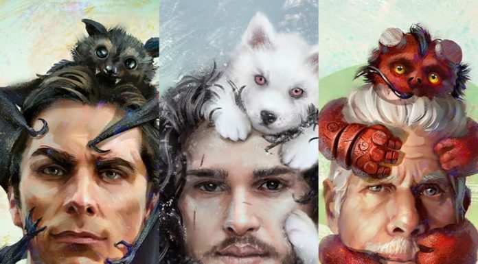 Artist Creates Amazing Art Portraits of Movie Stars With Their ‘Spirit’ Pets