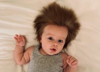 Mother Posts Photos of Baby With Head Full of Lush Hair And People Can’t Get Enough