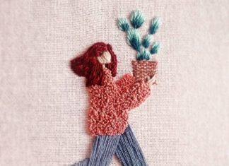 French Embroidery Artist Stitches People, Pets and Plants