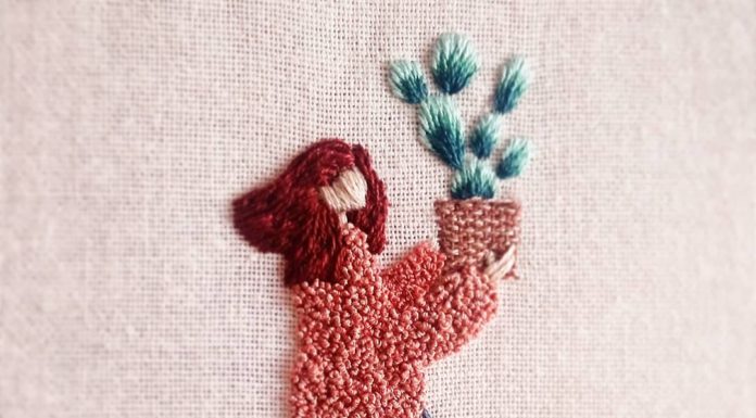 French Embroidery Artist Stitches People, Pets and Plants