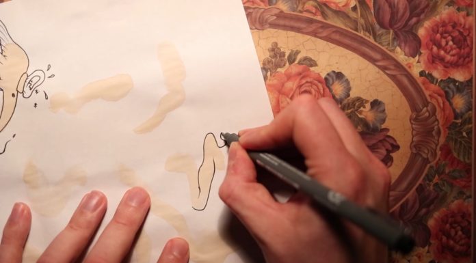 David Jardine Draws on Coffee Stains, Improvising Along the Way