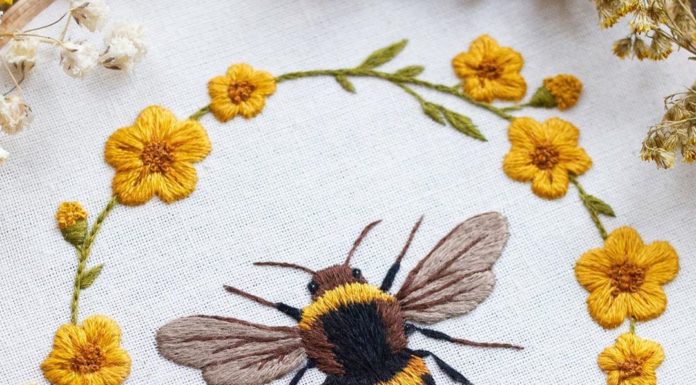 Colorful Embroideries of Butterflies and Insects By Emillie Ferris