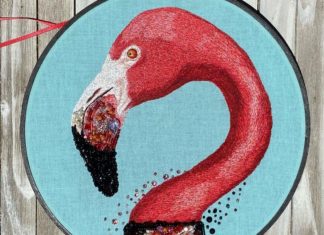 Embroiderer Gives a Personal Touch to Her Artwork by Adding Beads
