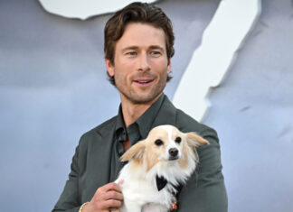 Glen Powell’s Rescue Dog Brisket is Taking the World By Storm Glen Powell and Brisket at the "Twisters" Premiere in Los Angeles in July 2024